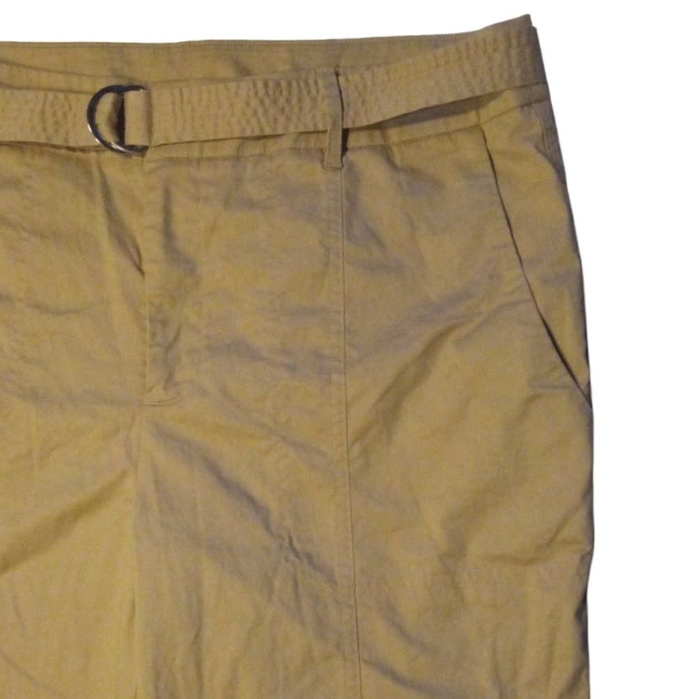 Chico's Lightweight Cotton Cropped Khakis Belted Waist Pockets Size 2.5 14 - Picture 3 of 9